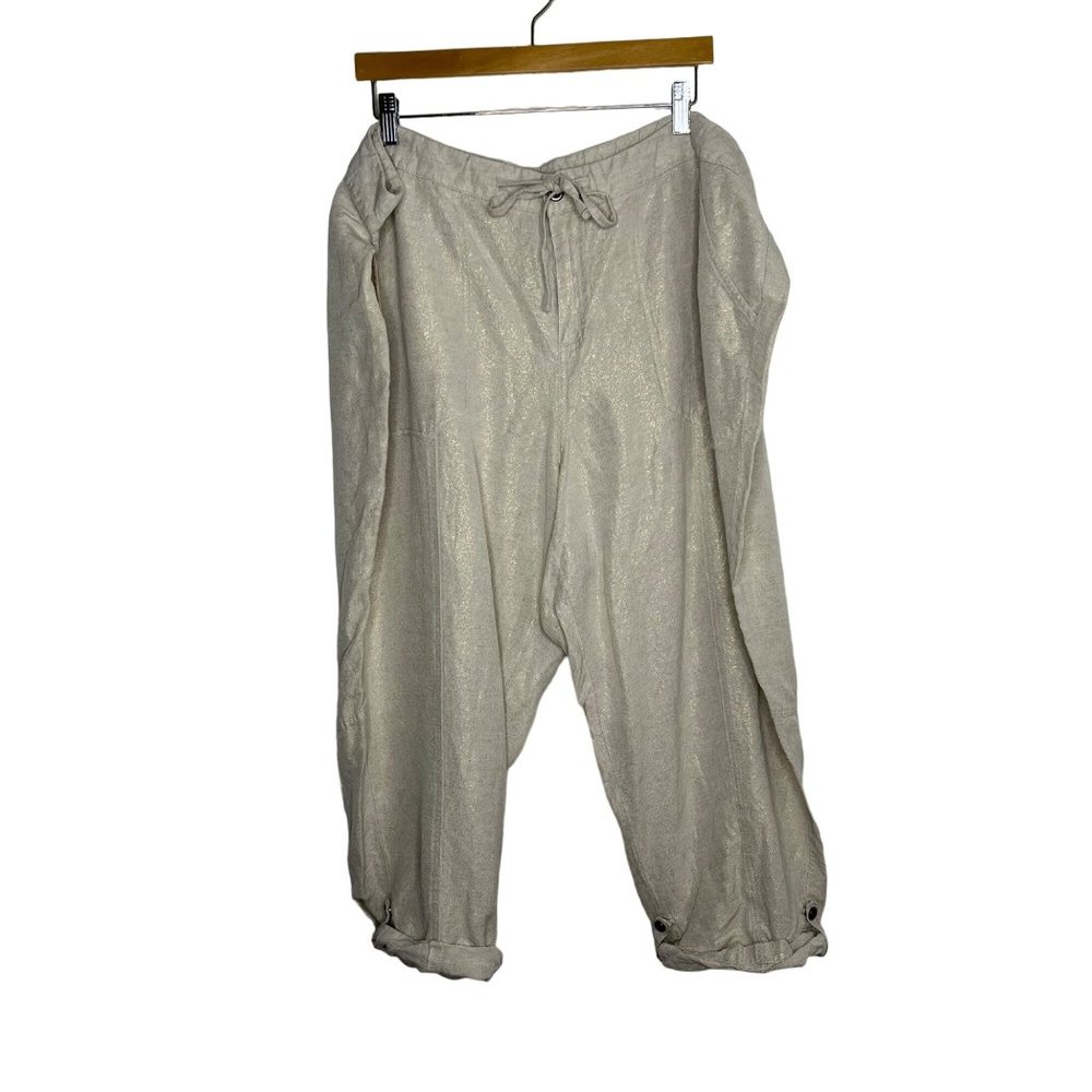 Lane Bryant Linen Blend Womens Light Cream 1042944 Pants Size 22/24